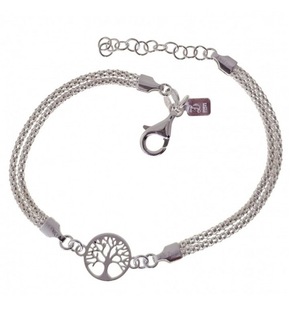 Pulsera doble cadena coreana árbol de la vida