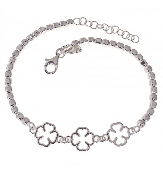 Pulsera cadena cuadrado tréboles