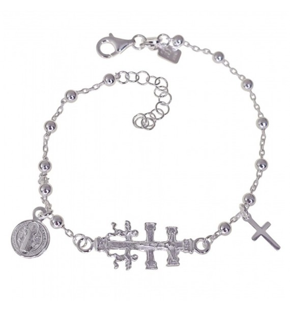 Pulsera cruz de Caravaca , San Benito y cruz