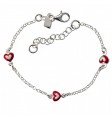 Pulsera infantil corazones esmalte
