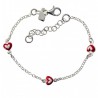 Pulsera infantil corazones esmalte