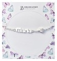 Pulsera personalizada nombre corazón circonita