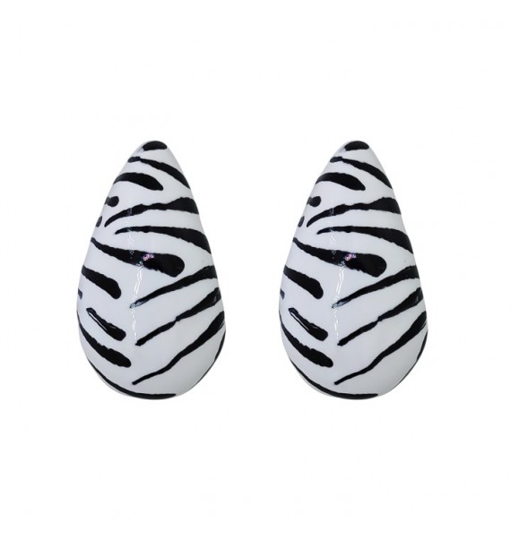Pendiente gota esmalte animal print
