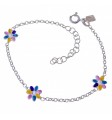 Pulsera infantil flores esmalte