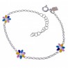 Pulsera infantil flores esmalte