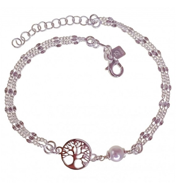 Pulsera árbol de la vida perla