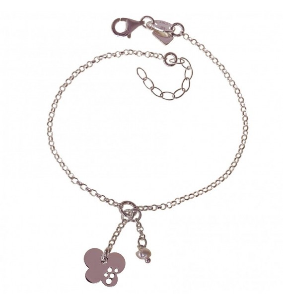 Pulsera rolo mariposa perla