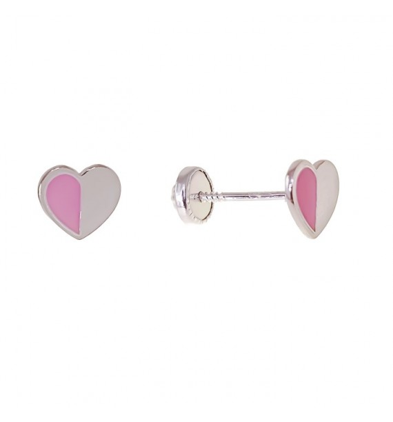 Pendiente infantil corazón esmalte