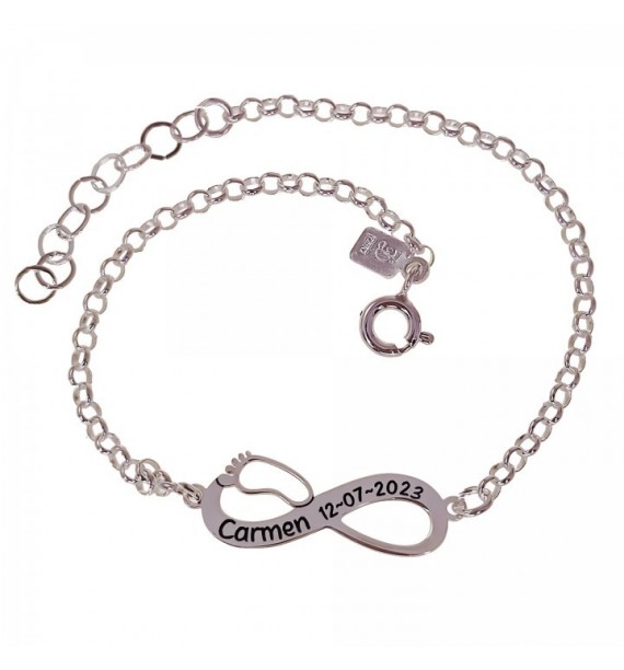Pulsera personalizada infinito pie