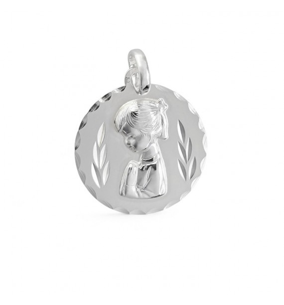 Colgante medalla Virgen niña