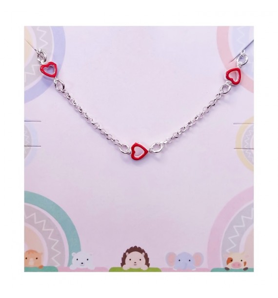 Pulsera infantil corazones esmalte