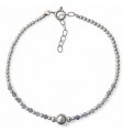 Pulsera piedra color perla bolas
