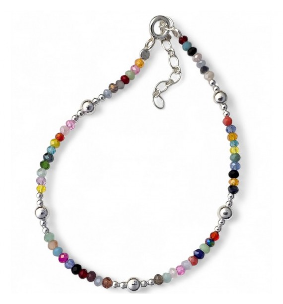 Pulsera piedra color bolas