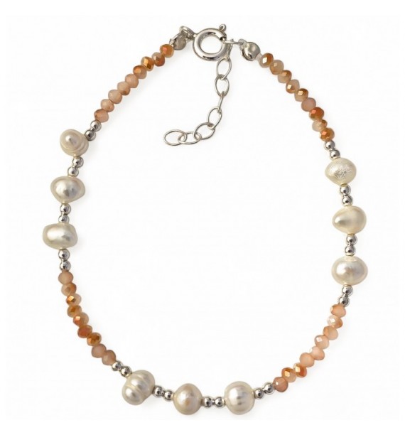 Pulsera piedra color perla
