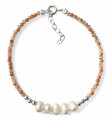 Pulsera piedra color perlas