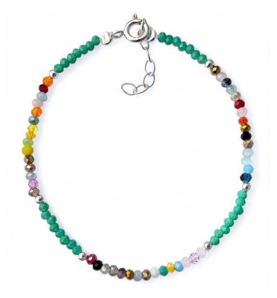 Pulsera piedra color bolas