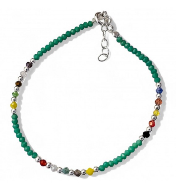 Pulsera piedra color bolas