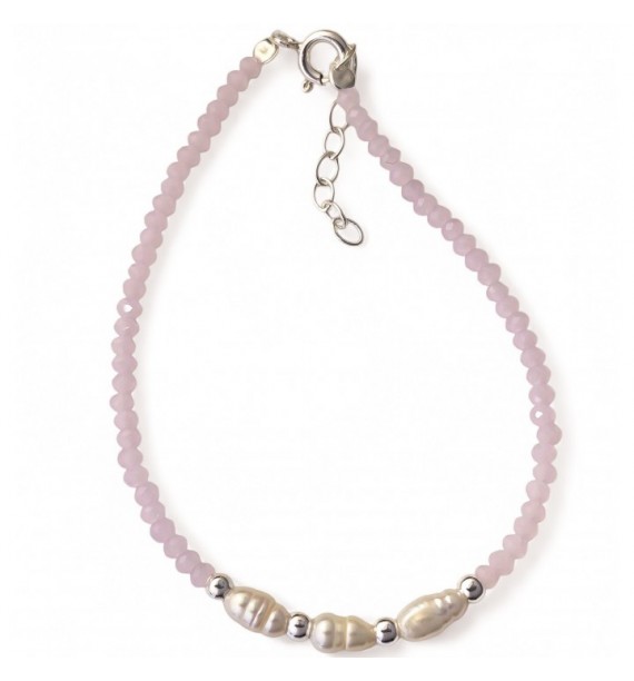 Pulsera piedra color perla