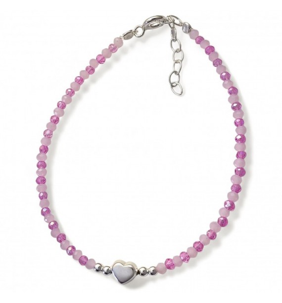 Pulsera piedra color corazón