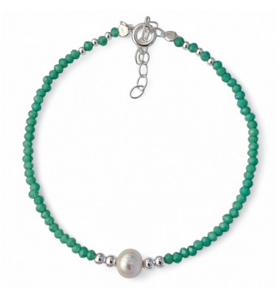 Pulsera piedra color perla