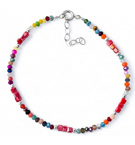 Pulsera piedra color bolas