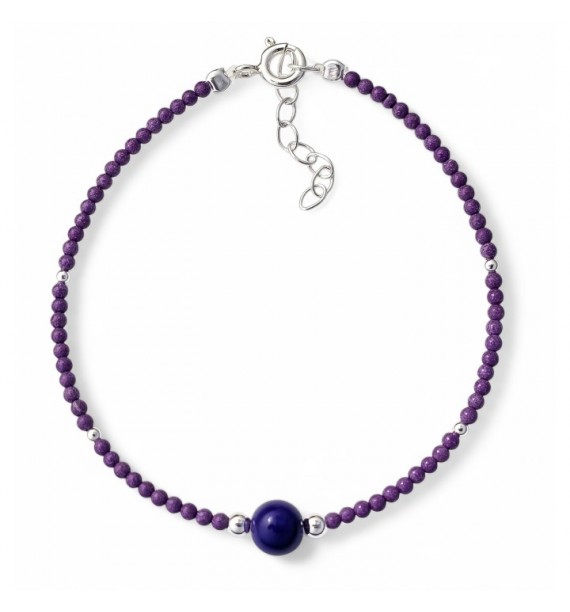 Pulsera piedra color bolas
