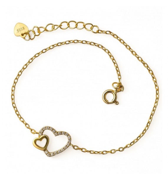 Pulsera chapada corazón microengaste