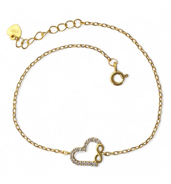 Pulsera chapada corazón microengaste