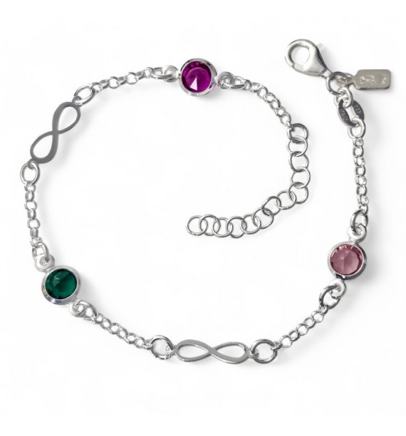 Pulsera circonita color infinitos