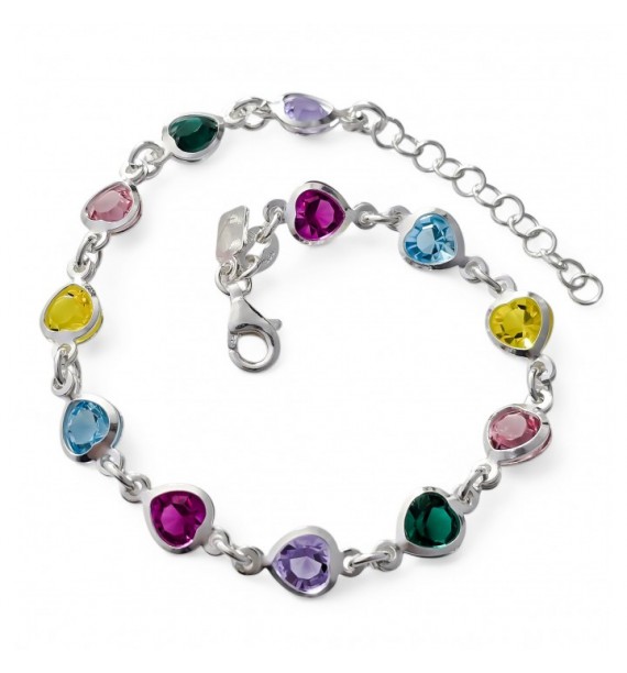 Pulsera circonita color corazón