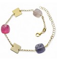 Pulsera chapada piedra color