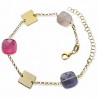 Pulsera chapada piedra color