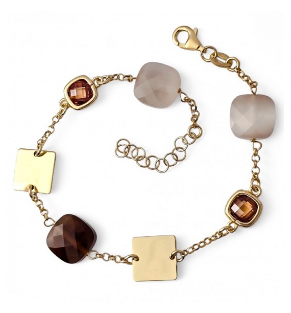Pulsera chapada piedra color circonitas