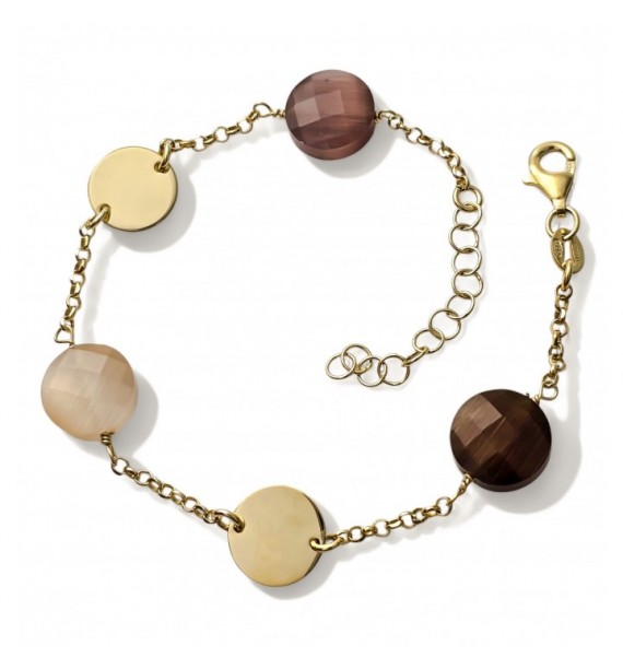 Pulsera chapada piedra color