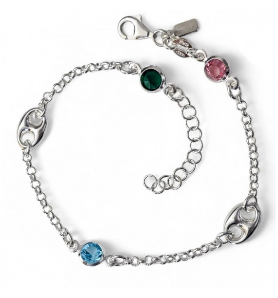 Pulsera calabrote circonita color