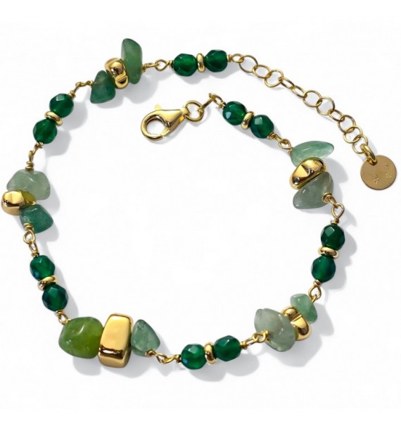 Pulsera chapada piedra natural