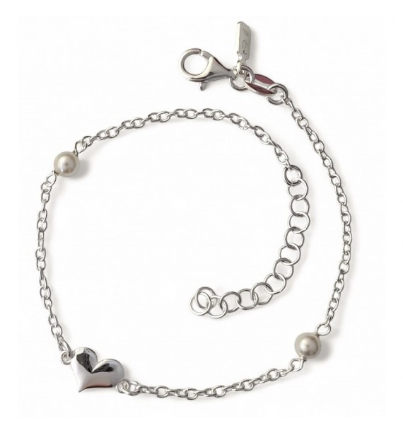Pulsera corazón perla