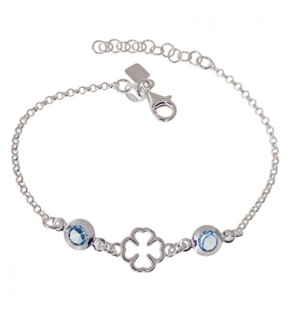 Pulsera trébol circonita