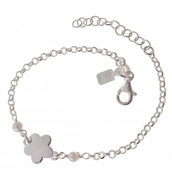 Pulsera flor perlas