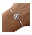 Pulsera trébol cadena cuadrados
