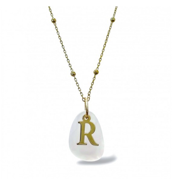 Gargantilla chapada personalizada piedra inicial