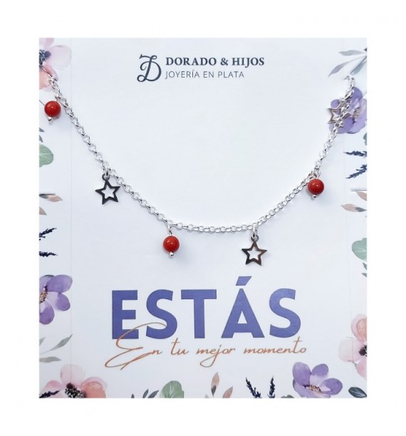 Gargantilla estrellas piedra color