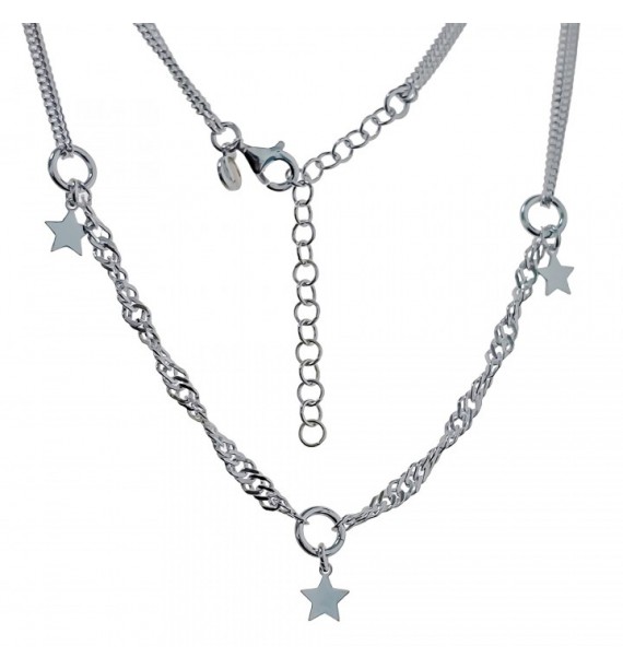 Gargantilla doble cadena estrellas