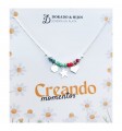 Gargantilla piedra color disco, corazón y estrella