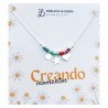 Gargantilla piedra color disco, corazón y estrella