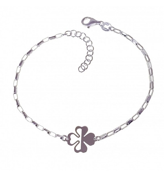 Pulsera trébol cadena forzada
