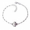 Pulsera trébol cadena forzada
