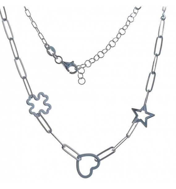 Gargantilla forzada corazón , trébol y estrella