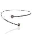 Pulsera rígida cruzada bolas