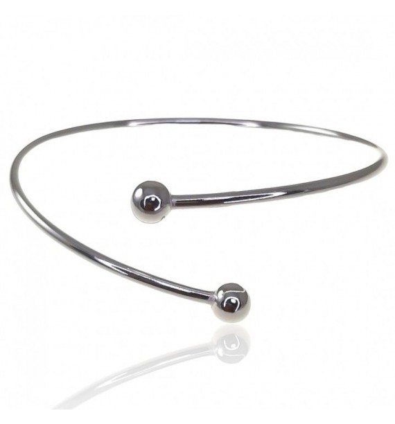 Pulsera rígida cruzada bolas